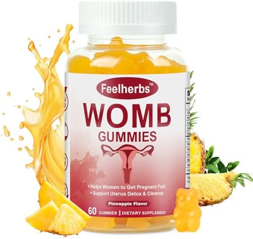 Gomitas Womb para Mujeres, Limpieza de Ovarios y Útero, Balance Femenino de Piña, Soporte Vegano para Fertilidad, 60 piezas - imagen 1
