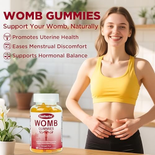 Gomitas Womb para Mujeres, Limpieza de Ovarios y Útero, Balance Femenino de Piña, Soporte Vegano para Fertilidad, 60 piezas - imagen 4
