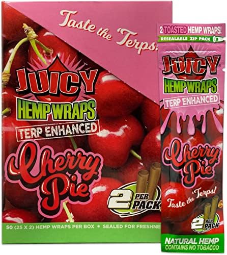 Juicy Wraps Cherry Pie - 25 Paquetes (2 Wraps por Paquete) Incluye Caja de Exhibición y Ahorra Cigarrillos ARC (Juicy Jays) - imagen 2
