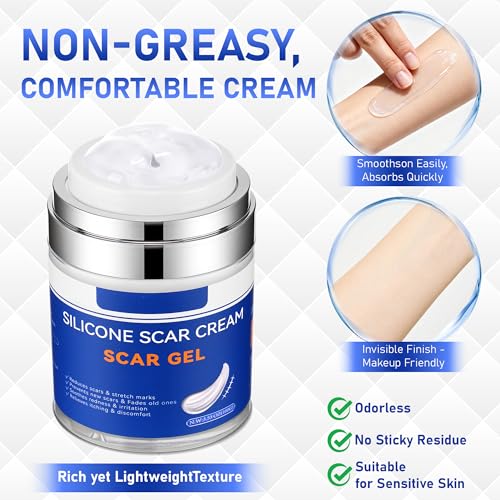 Crema de Gel de Silicona Crobirware - [3.53 oz / 100g] Paquete Jumbo - Gel Avanzado para Cicatrices Nuevas y Viejas, Cesáreas, Estrías, Cirugías, - imagen 5