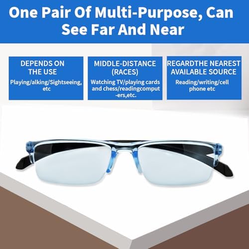 Gafas KURTOPLLY 2 Pcs con Enfoque Automático, Lentes Inteligentes Ajustables Anti-Luz Azul para Presbicia, Cambian de Color, Para Hombres y Mujeres - imagen 3