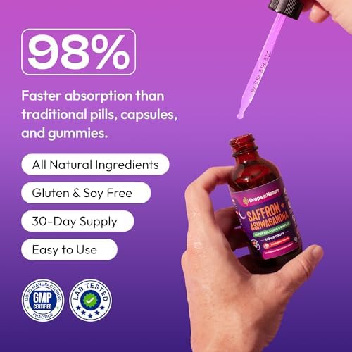 Suplemento de Ashwagandha y Azafrán – Contiene KSM 66 y Extracto de Azafrán – Vegano, Sin Gluten, Sin OGM – Suplemento Herbal Diario para Enfoque, - imagen 3