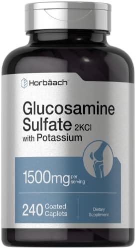 Horbäach Glucosamina Sulfato 1500mg | 240 Tabletas | 2KCI con Potasio | Suplemento No OGM y Libre de Gluten - imagen 1