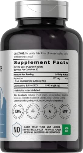Horbäach Glucosamina Sulfato 1500mg | 240 Tabletas | 2KCI con Potasio | Suplemento No OGM y Libre de Gluten - imagen 2