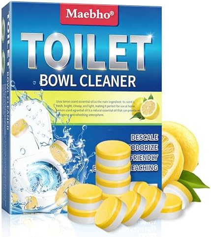Tabletas Limpiadoras para Inodoro Maebho – Paquete de 24 | Eliminación Potente de Manchas, Seguras para Fosas Sépticas, Aroma a Limón | Sin Químicos - imagen 1