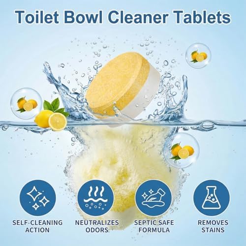 Tabletas Limpiadoras para Inodoro Maebho – Paquete de 24 | Eliminación Potente de Manchas, Seguras para Fosas Sépticas, Aroma a Limón | Sin Químicos - imagen 4