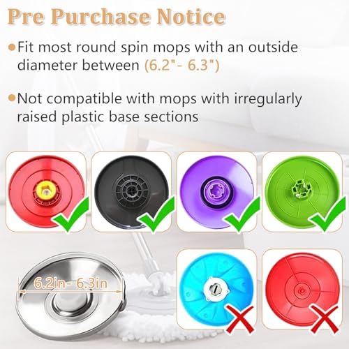 Cabezal de Repuesto para Mop Giratorio NICEMOVIC 6 Piezas, Tamaño Estándar, Forma Redonda, Microfibra Lavable a Máquina y Fácil de Limpiar - imagen 4