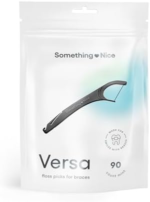 SOMETHING NICE Versa Palillos de Hilo para Frenos - Palillos de Hilo con Sabor a Menta, Gancho de Banda de Goma y Raspador de Lengua, 90 Piezas con - imagen 6