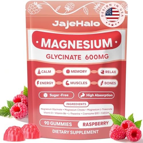 Gomitas de Magnesio Glicinato 400mg de Alta Absorción con Citrato, L-Treonato 600mg, CoQ10, Vitamina D3 y B6 - Sin Azúcar, 90 piezas - imagen 1