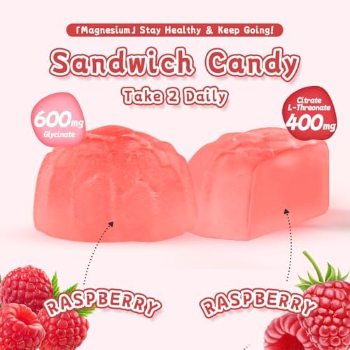 Gomitas de Magnesio Glicinato 400mg de Alta Absorción con Citrato, L-Treonato 600mg, CoQ10, Vitamina D3 y B6 - Sin Azúcar, 90 piezas - imagen 4