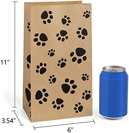 Bolsas de Papel BagDream para Almuerzo 6LB 100 Piezas, Bolsas Kraft con Huellas de Perro, 6x3.54x11 Pulgadas - imagen 2