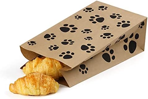 Bolsas de Papel BagDream para Almuerzo 6LB 100 Piezas, Bolsas Kraft con Huellas de Perro, 6x3.54x11 Pulgadas - imagen 4