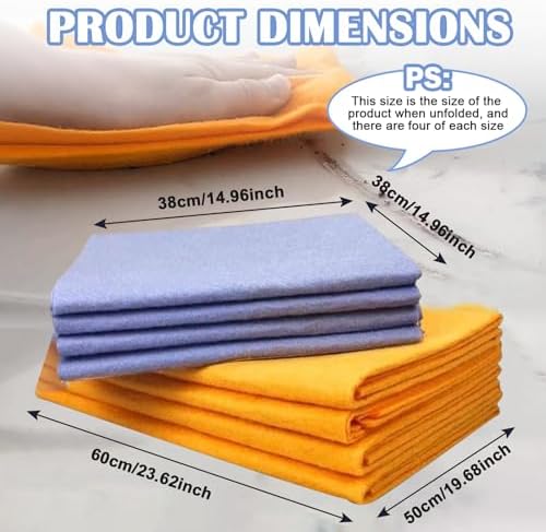 Paquete de 8 paños de limpieza ultra absorbentes Wshxjzyay, toallas multiusos no tejidas para hogar, cocina, baño, auto y manchas de mascotas - imagen 2