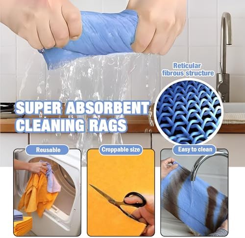 Paquete de 8 paños de limpieza ultra absorbentes Wshxjzyay, toallas multiusos no tejidas para hogar, cocina, baño, auto y manchas de mascotas - imagen 3