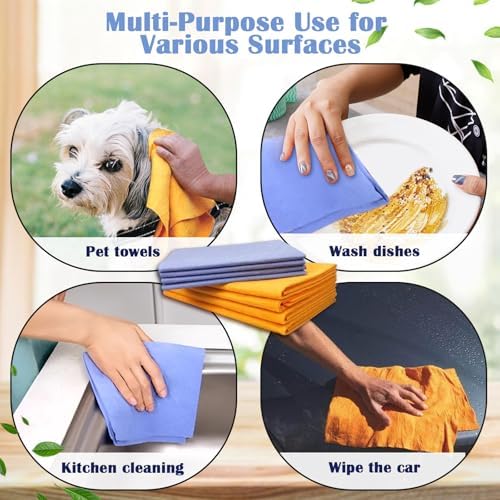 Paquete de 8 paños de limpieza ultra absorbentes Wshxjzyay, toallas multiusos no tejidas para hogar, cocina, baño, auto y manchas de mascotas - imagen 4