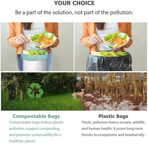 Bolsas de Basura Compostables de 1.2 Galones, 150 Piezas, Bolsas Biodegradables AYOTEE para Basura Pequeña de 1-2 Galones y 4-8 Litros - imagen 3