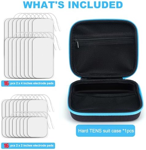 Electrodos para Unidad TENS con Estuche, 32 PZS de 2 y 2x4 Repuestos Autoadhesivos para Electroterapia, Compatibles con AUVON TENS, TENS 7000, - imagen 7