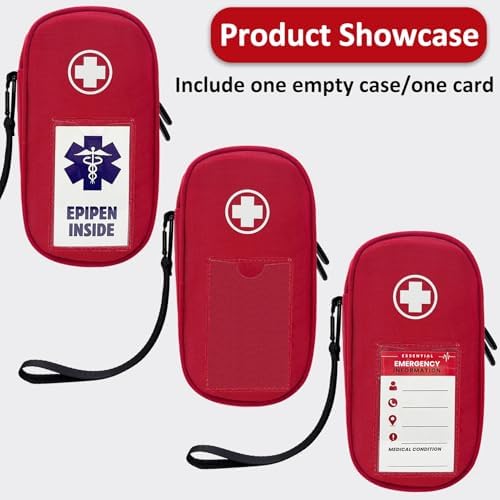 Funda Aislante para EpiPen, Bolsa Médica de Emergencia con Mosquetón para 2 EpiPens, Inhalador, Auvi-Q, Antihistamínicos, Medicamentos para Alergias, - imagen 4