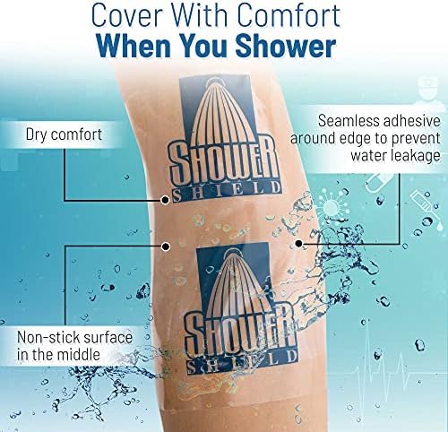 Cubierta para Catéter de Ducha – 7 x 7 Pulgadas, Suministro para 1 Semana – Funda para Puerto de Diálisis, Previene Daños por Agua, Mantiene Heridas - imagen 3