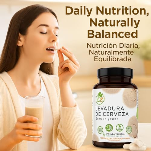 Levadura de Cerveza en Cápsulas – 1500 mg por Porción, 90 Cápsulas Veganas – 100% Natural, Hecho en EE.UU. – Superalimento Rico en Nutrientes para - imagen 3