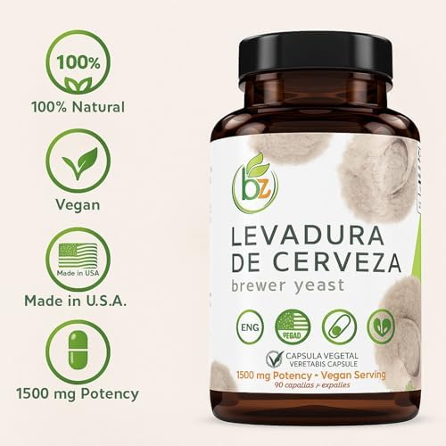 Levadura de Cerveza en Cápsulas – 1500 mg por Porción, 90 Cápsulas Veganas – 100% Natural, Hecho en EE.UU. – Superalimento Rico en Nutrientes para - imagen 6