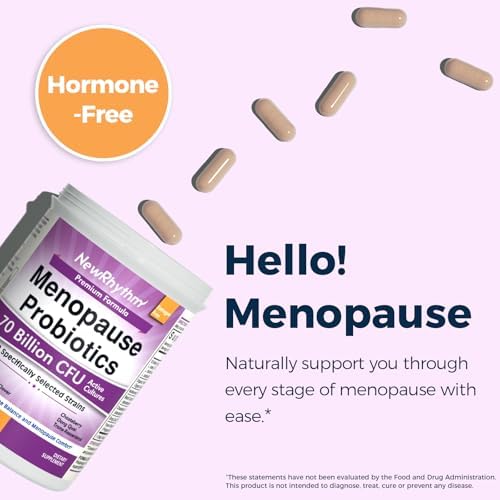 Probioticos NewRhythm para la Menopausia en Mujeres, Alivio 7 en 1, Prebióticos, Cohosh Negro, Trans-Resveratrol, 30 Cápsulas - imagen 3