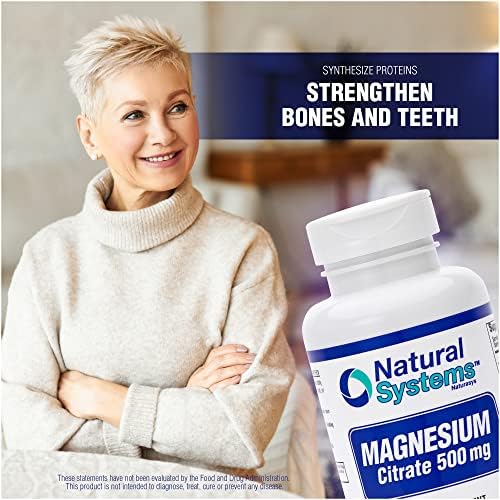 Citrato de Magnesio 500mg 60 Cápsulas de Natural Systems - Suplemento Natural para Calmar Músculos y Aliviar el Estrés - Ideal para el Estreñimiento - imagen 2