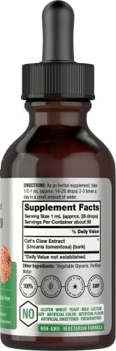 Extracto de Hierba Uña de Gato Horbäach | 2 Fl Oz | Sin Alcohol | Vegetariano, No OGM, Libre de Gluten - imagen 2
