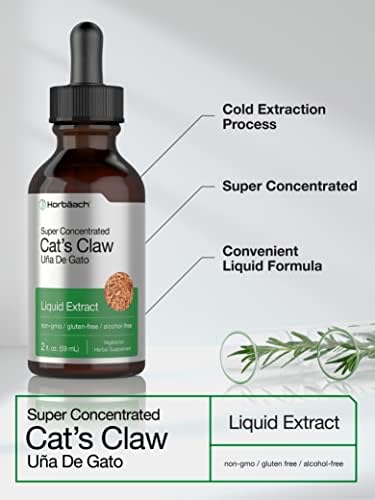 Extracto de Hierba Uña de Gato Horbäach | 2 Fl Oz | Sin Alcohol | Vegetariano, No OGM, Libre de Gluten - imagen 3