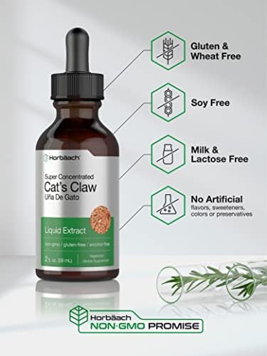 Extracto de Hierba Uña de Gato Horbäach | 2 Fl Oz | Sin Alcohol | Vegetariano, No OGM, Libre de Gluten - imagen 4