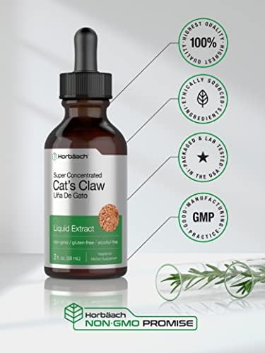 Extracto de Hierba Uña de Gato Horbäach | 2 Fl Oz | Sin Alcohol | Vegetariano, No OGM, Libre de Gluten - imagen 5