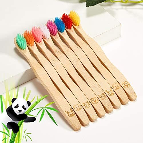 Cepillos de Dientes de Bambú para Niños Boao, 16 Piezas, Cerdas Suaves, Diseño Ergonómico de Animales y Mangos Coloridos - imagen 3