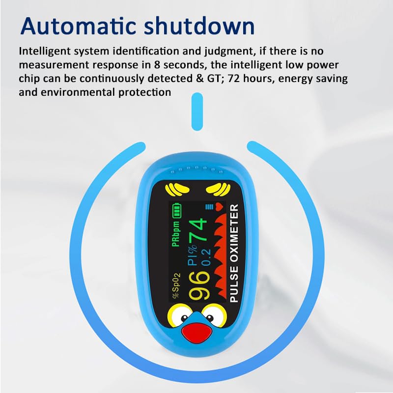 Oxímetro de Pulso Recargable para Niños – Monitor de Oxígeno para Bebés y Niños, Saturación de Oxígeno y Frecuencia Cardíaca con Pantalla OLED, - imagen 3