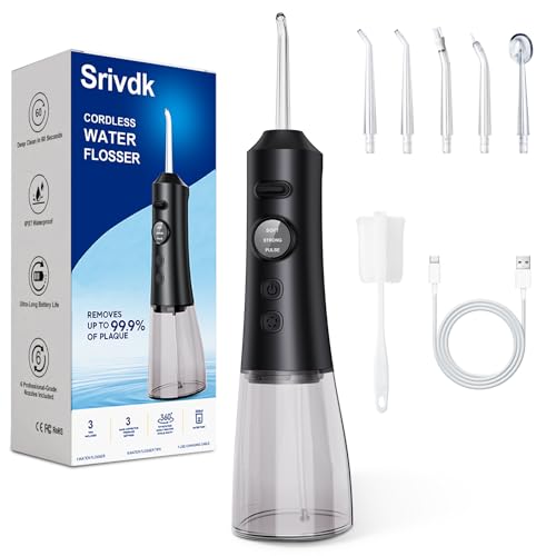 Hilo Dental de Agua – Irrigador Oral Inalámbrico de 300ML con 6 Puntas Intercambiables, 3 Modos, Recargable y Portátil, Ideal para Brackets y Encías - imagen 1