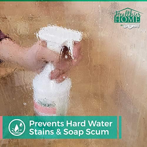 CHOMP! Repelente de Agua para Puertas de Ducha: 6 en 1 Previene Manchas de Agua Dura para Vidrio, Fibra de Vidrio, Azulejos y Más - 32 oz. - imagen 2