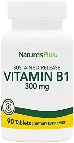 Vitaminas NaturesPlus B1 300 mg - 90 Tabletas de Liberación Prolongada - Mega Dosis de Tiamina - Apoyo Energético - Vegetariano, Sin Gluten - 90 - imagen 1