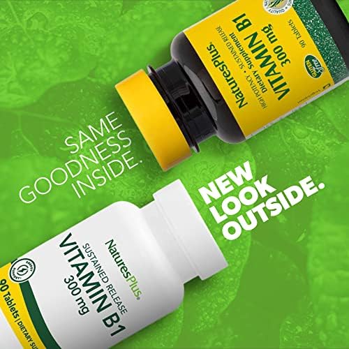 Vitaminas NaturesPlus B1 300 mg - 90 Tabletas de Liberación Prolongada - Mega Dosis de Tiamina - Apoyo Energético - Vegetariano, Sin Gluten - 90 - imagen 2