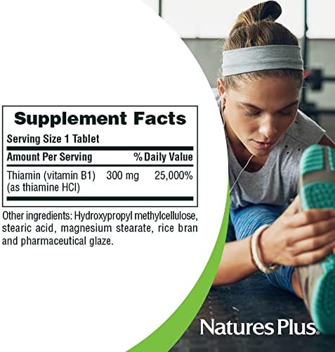 Vitaminas NaturesPlus B1 300 mg - 90 Tabletas de Liberación Prolongada - Mega Dosis de Tiamina - Apoyo Energético - Vegetariano, Sin Gluten - 90 - imagen 5