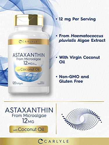 Carlyle Astaxantina 12mg | 120 Cápsulas Blandas | Suplemento de Microalgas | Con Aceite de Coco | Sin OGM y Libre de Gluten - imagen 3