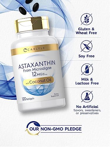 Carlyle Astaxantina 12mg | 120 Cápsulas Blandas | Suplemento de Microalgas | Con Aceite de Coco | Sin OGM y Libre de Gluten - imagen 4