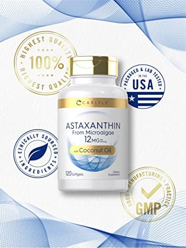 Carlyle Astaxantina 12mg | 120 Cápsulas Blandas | Suplemento de Microalgas | Con Aceite de Coco | Sin OGM y Libre de Gluten - imagen 5