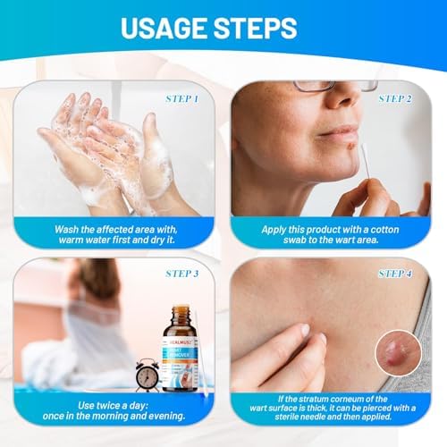 HEALMUSZ Líquido Removedor de Verrugas Plantares y Callos con 5% de Ácido Salicílico, Eliminación Rápida de Verrugas Genitales en Pies, Ideal para - imagen 5