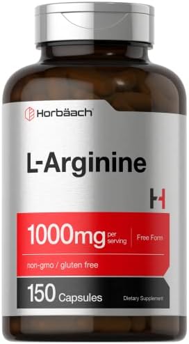 Horbäach L-Arginina 1000mg | 150 Cápsulas | Suplemento Dietético Libre de GMO y Gluten - imagen 1