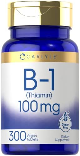 Carlyle B1 Vitamina 100mg | 300 Tabletas | Suplemento Vegano y Sin Gluten para Hombres y Mujeres | Thiamina HCl - imagen 1