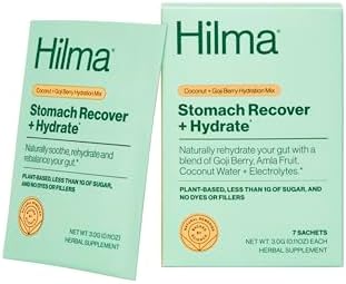Hilma Recuperación Estomacal e Hidratación, Polvo Orgánico de Electrolitos con Prebióticos y Hierbas Gastroprotectoras, 7 Sobres Veganos - imagen 1