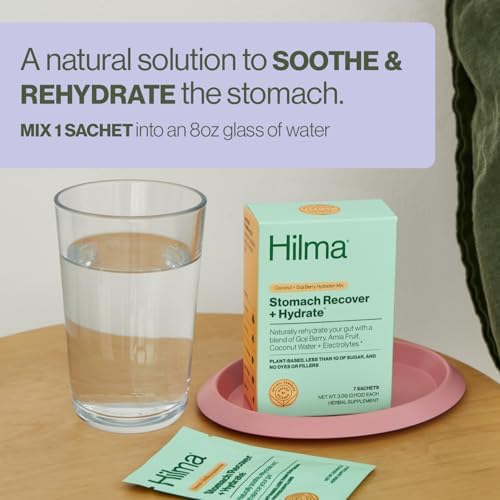 Hilma Recuperación Estomacal e Hidratación, Polvo Orgánico de Electrolitos con Prebióticos y Hierbas Gastroprotectoras, 7 Sobres Veganos - imagen 2