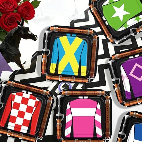 Platos Desechables QZYL de 7 Pulgadas, 50 Pcs, Cuadrados para Fiesta de Derby, Decoración de Mesa para Fiesta Temática de Caballos - imagen 4