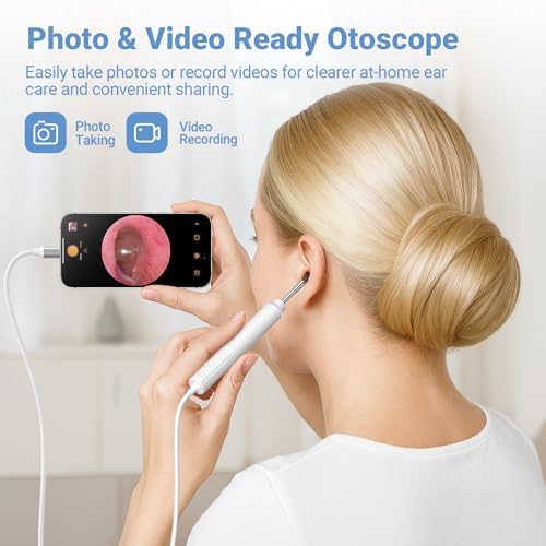 Otoscope ScopeAround con Luz, Cámara HD 720P para Limpieza de Oídos, 6 Luces LED, Endoscopio Digital, Conexión USB-C, Plug & Play - imagen 3