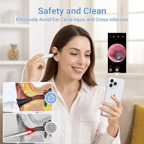 Otoscope ScopeAround con Luz, Cámara HD 720P para Limpieza de Oídos, 6 Luces LED, Endoscopio Digital, Conexión USB-C, Plug & Play - imagen 6