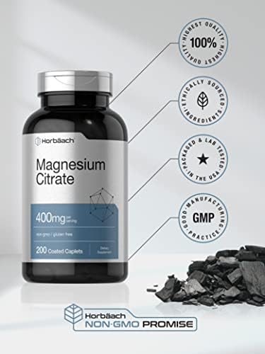 Horbäach Citrato de Magnesio | 400mg | 200 Tabletas | Suplemento Vegetariano, Sin OGM y Libre de Gluten - imagen 5